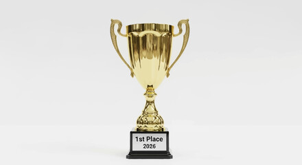 Celebrate 2026 victory with this stunning gold trophy for your winning achievement