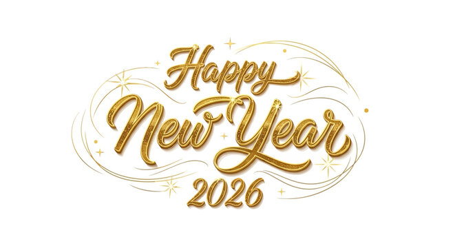 Celebrate a bright new year with this sparkling gold 2026 festive message