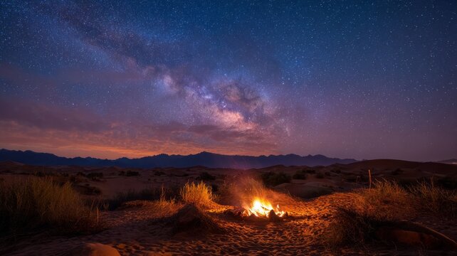 A beautiful night sky with a large milky way
