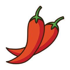 two colored chili peppers icon