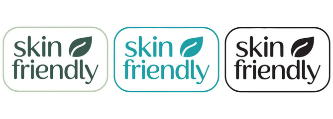 Skin Friendly badge set , Skin Friendly logo set, Skin Friendly seal, for Cosmetic and Skincare Packaging Design