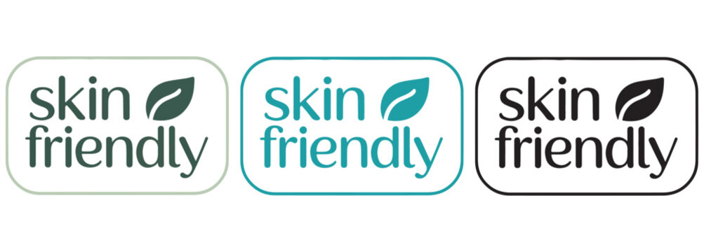 Skin Friendly badge set , Skin Friendly logo set, Skin Friendly seal, for Cosmetic and Skincare Packaging Design