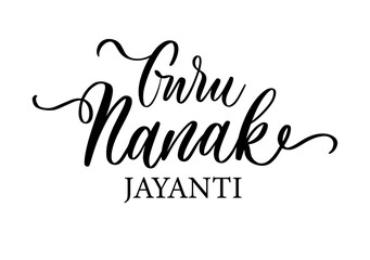 Guru Nanak Jayanti Calligraphy Script Design.