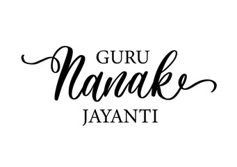 Guru Nanak Jayanti Calligraphy Script Design.
