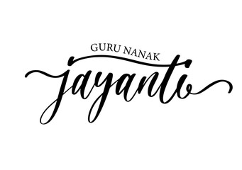 Guru Nanak Jayanti Calligraphy Script Design.
