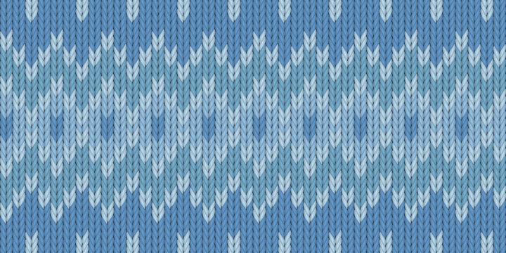 Abstract blue wool knitted texture with vintage stripes seamless pattern background
