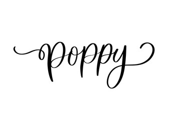Poppy Calligraphy Script with Flourishes.Elegant Cursive Typography for Botanical Branding.