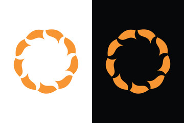 Abstract Orange Circular Element Design