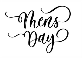 Elegant Cursive Typography for Mens Day Celebration.