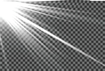 Bright light rays shining abstract vector illustration of light effect isolated on transparent background for design elements EPS vector