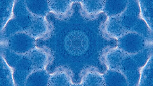 Blue Water and Ice Kaleidoscope Abstract Pattern Background