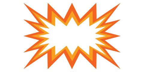 Orange explosion vector illustration sharp burst design element EPS vector