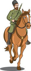 vector illustration of a mounted soldier
