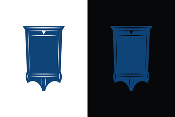 Elegant Blue Trophy Icon Split Design