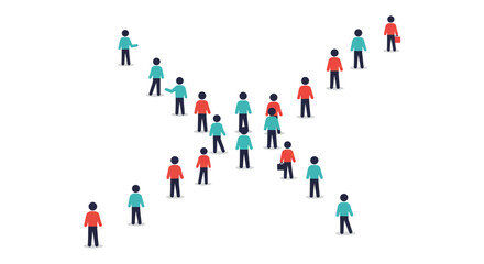 business team crossing paths illustrating collaboration teamwork in a company setting perfect for corporate websites and articles global connections