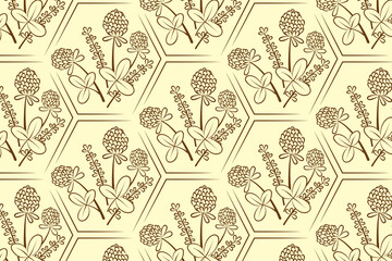 Botanical Clover Seamless Pattern Vector Illustration