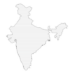 India map outline simple vector illustration of Indian country shape EPS vector for infographic and geographic design