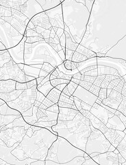 Dresden City Map. Minimalist black and  white line art poster for printing, wallpaper, wall art, and map resources for home and office decor