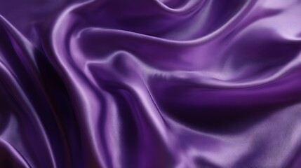 Luxurious Purple Satin Fabric with Glossy Folds and Smooth Texture Perfect for Fashion Design Elegance and Interior Styling