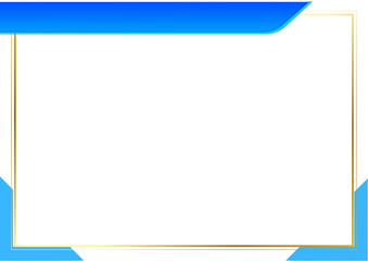 Clean abstract background featuring bold blue header and footer shapes paired with a gold-lined frame. Ideal for certificates, business documents, posters, and professional layouts.