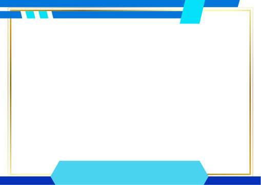 Futuristic abstract background with blue tech-style line elements and a gold rectangular frame. Ideal for technology themes, posters, flyers, certificates, and modern presentations.