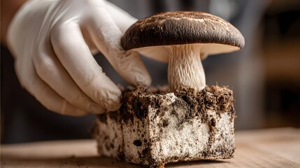 mushrooms on a tree stump