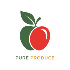Pure Produce Logo with a Stylized Red and Green Apple.