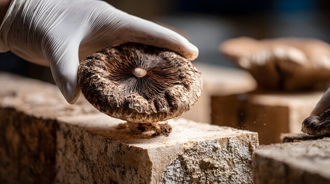mushrooms on a tree stump