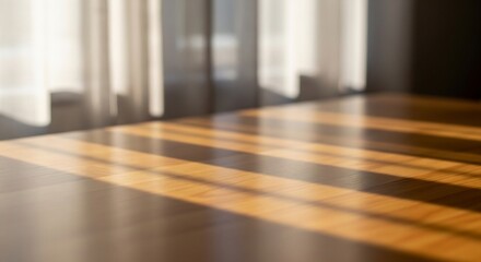 暖かい日差しが照らす、明るい木製の床の美しい光景