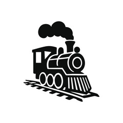 Vintage Steam Locomotive Silhouette Icon
