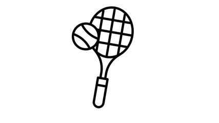 Animated tennis racket hitting a ball icon loop - Powered by Adobe