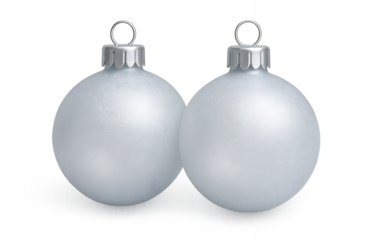 Frosted Crystal Christmas Baubles — Elegant Winter Ornament Duo (PNG) - Powered by Adobe