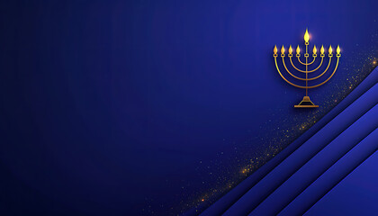 Celebrate Hanukkah with this elegant golden menorah design, perfect for holiday greetings, invitations, and festive social media posts for a warm, joyful season