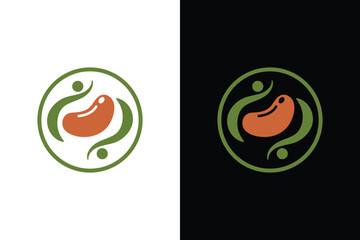 Healthy bean organic food logo design
