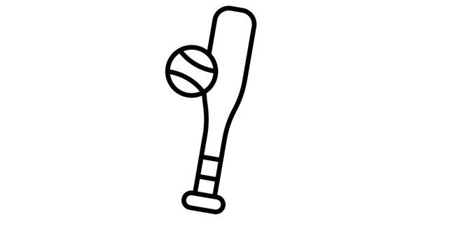 Animated baseball bat hitting ball icon