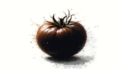 Happy cartoon fruit with sweets on teal background