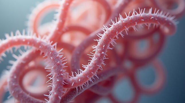 Ebola virus structure close up