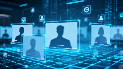 Generative AI represents digital profiles connecting networks globally.