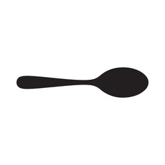 Simple black silhouette of a spoon on a white background