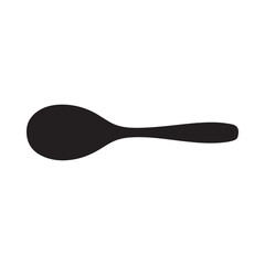 Simple silhouette of a black spoon on a white background