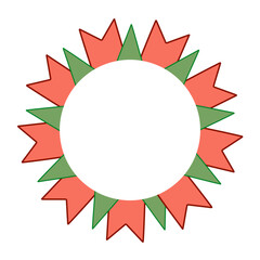 Red Green Bunting Starburst Circular Frame