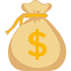 Money Bag Flat Illustration