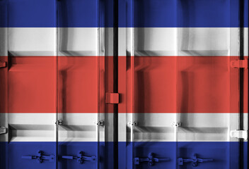 Shipping container with Costa Rica national flag overlay