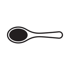Simple black outline drawing of a spoon
