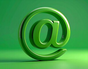 Glossy green symbol against matching background