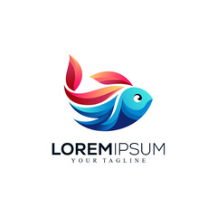 Vibrant Gradient Fish Logo