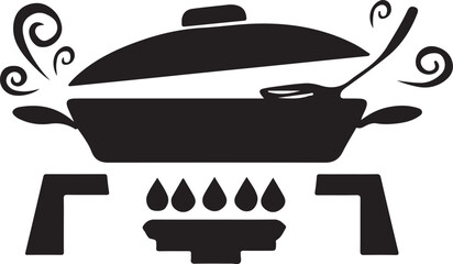 Kitchen set vector illustration of cooking pots and utensils icon art