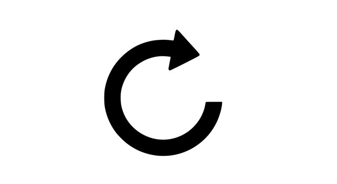 Vector illustration of a circular arrow symbol, a refresh icon design element