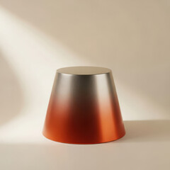 A metallic gradient stool with a modern design
