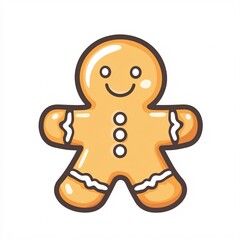 Obraz premium gingerbread pastel outline icon korean soft, white background